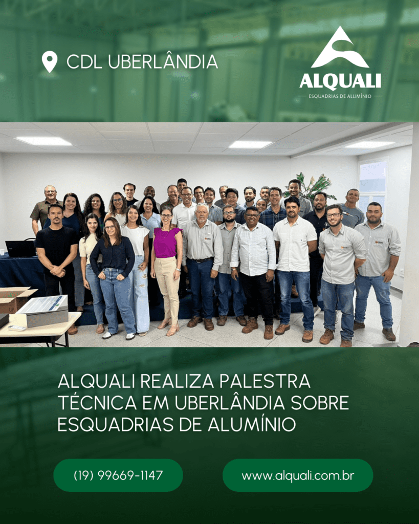 Alquali compartilha conhecimento técnico em palestra em Uberlândia sobre esquadrias metálicas Na última sexta-feira (27/02), a Alquali esteve no CDL Uberlândia promovendo uma palestra técnica para a equipe da Conel Construtora @conelconstrutora.