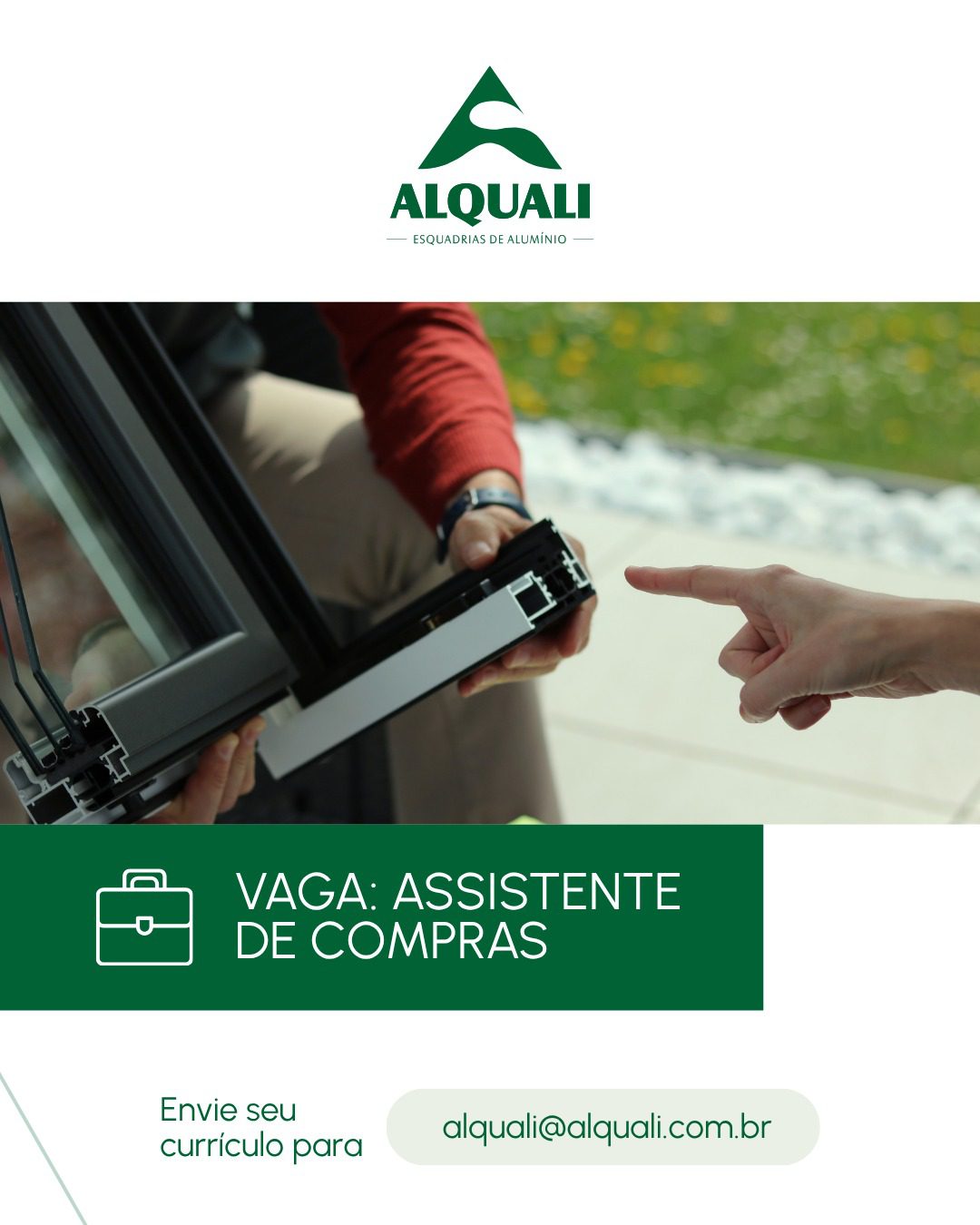 Oportunidade para Assistente de Compras Estamos ampliando nosso time e buscamos um(a) Assistente de Compras para integrar a equipe da Alquali.