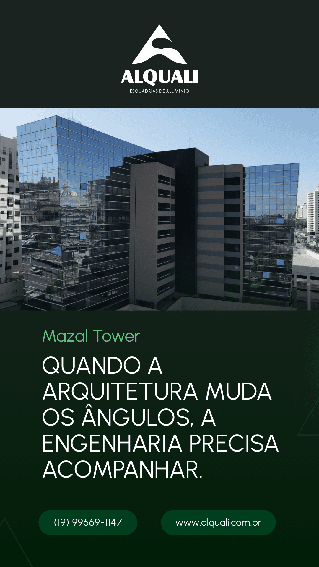 QUANDO A ARQUITETURA MUDA OS ÂNGULOS, A ENGENHARIA PRECISA ACOMPANHAR. Quanto mais complexa a geometria arquitetônica, maior precisa ser a precisão entre projeto, fabricação e instalação da fachada.