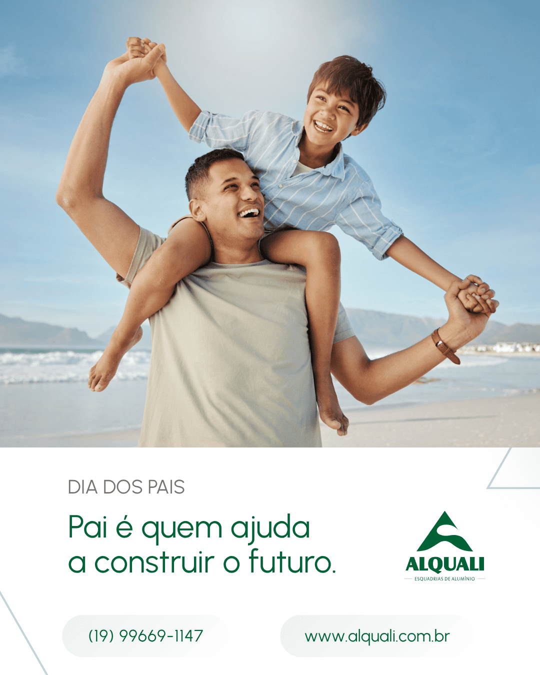 Pai é quem ajuda a construir o futuro . Feliz Dia dos Pais! Assim como uma obra sólida começa com uma boa estrutura, muitas histórias de vida também têm como base a dedicação, o cuidado e o exemplo de um pai.