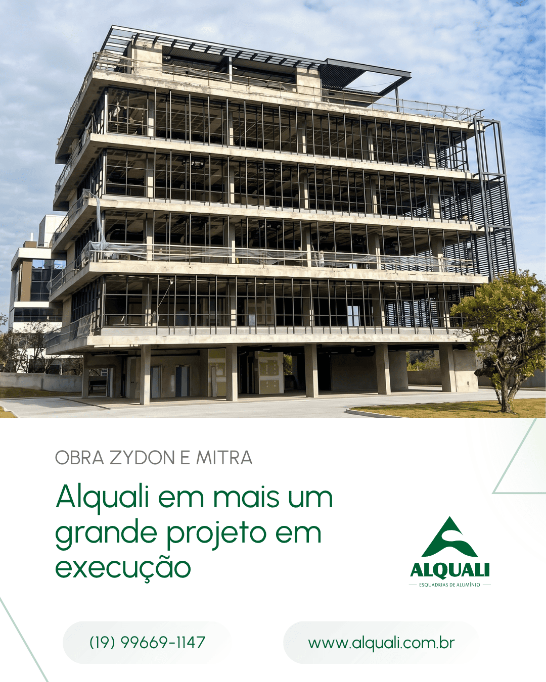 Obra Zydon e Mitra: Alquali em mais um grande projeto em execução A Alquali participa de mais um grande projeto em execução em Uberlândia, desta vez na obra Zydon e Mitra, realizada em parceria com a Construtora Conel.